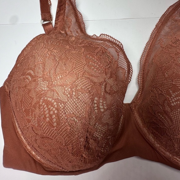 Third Love Bra Size 40E Graphic Lace Plunge Underwire Champagne Sexy Coquette - Picture 5 of 6
